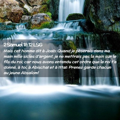 Picture 02 - 2 Samuel 18:12 LSG - Mais cet homme dit à Joab: Quand je pèserais - Bible Verse Picture