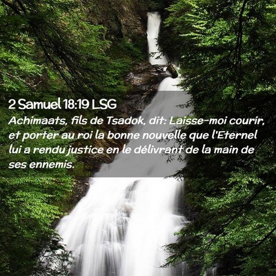 Picture 02 - 2 Samuel 18:19 LSG - Achimaats, fils de Tsadok, dit: Laisse-moi - Bible Verse Picture