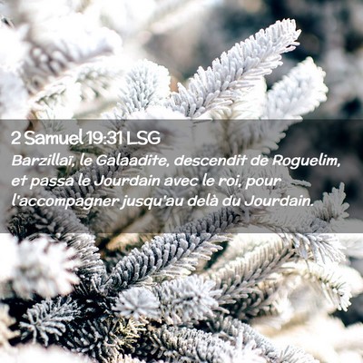 Picture 02 - 2 Samuel 19:31 LSG - Barzillaï, le Galaadite, descendit de Roguelim, - Bible Verse Picture