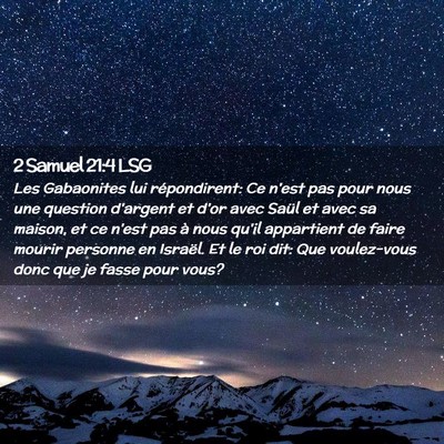Picture 02 - 2 Samuel 21:4 LSG - Les Gabaonites lui répondirent: Ce n'est pas - Bible Verse Picture