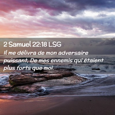 Picture 02 - 2 Samuel 22:18 LSG - Il me délivra de mon adversaire puissant, De mes - Bible Verse Picture