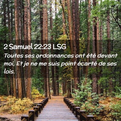 Picture 02 - 2 Samuel 22:23 LSG - Toutes ses ordonnances ont été devant moi, Et - Bible Verse Picture