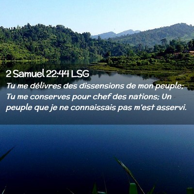 Picture 02 - 2 Samuel 22:44 LSG - Tu me délivres des dissensions de mon peuple; Tu - Bible Verse Picture
