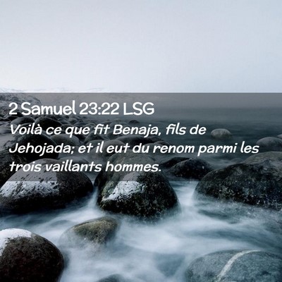 Picture 02 - 2 Samuel 23:22 LSG - Voilà ce que fit Benaja, fils de Jehojada; et il - Bible Verse Picture