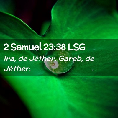 Picture 02 - 2 Samuel 23:38 LSG - Ira, de Jéther. Gareb, de - Bible Verse Picture