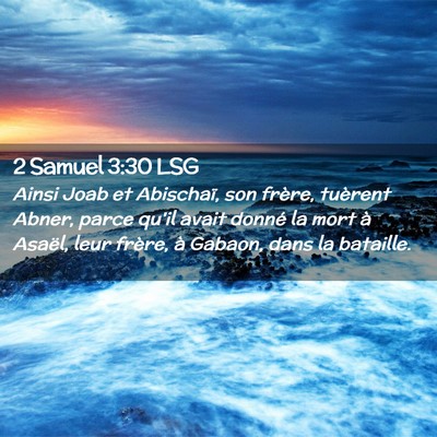 Picture 02 - 2 Samuel 3:30 LSG - Ainsi Joab et Abischaï, son frère, tuèrent - Bible Verse Picture