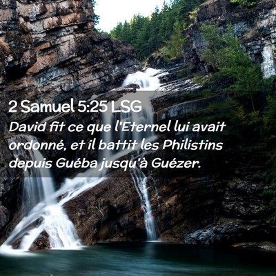 Picture 02 - 2 Samuel 5:25 LSG - David fit ce que l'Eternel lui avait ordonné, et - Bible Verse Picture