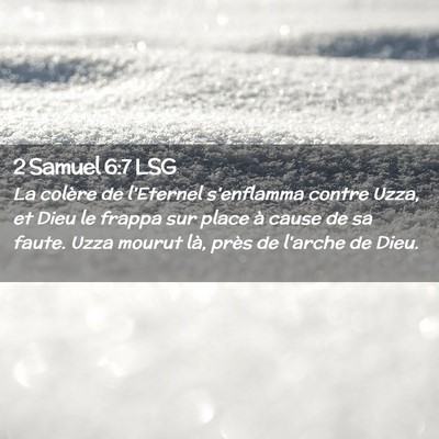 Picture 02 - 2 Samuel 6:7 LSG - La colère de l'Eternel s'enflamma contre Uzza, - Bible Verse Picture