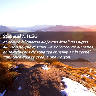 Picture 02 - 2 Samuel 7:11 LSG - et comme à l'époque où j'avais établi des - Bible Verse Picture