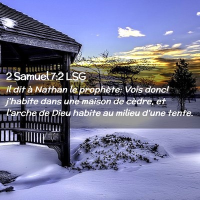 Picture 02 - 2 Samuel 7:2 LSG - il dit à Nathan le prophète: Vois donc! - Bible Verse Picture