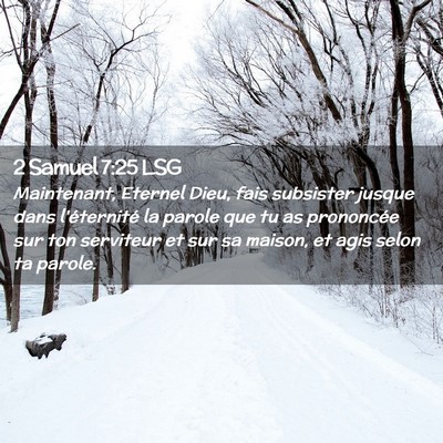 Picture 02 - 2 Samuel 7:25 LSG - Maintenant, Eternel Dieu, fais subsister jusque - Bible Verse Picture