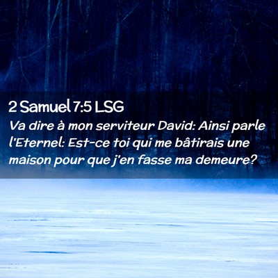 Picture 02 - 2 Samuel 7:5 LSG - Va dire à mon serviteur David: Ainsi parle - Bible Verse Picture