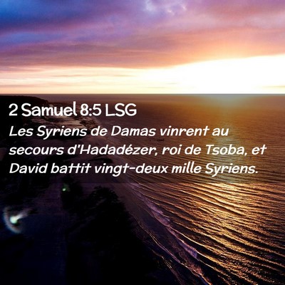 Picture 02 - 2 Samuel 8:5 LSG - Les Syriens de Damas vinrent au secours - Bible Verse Picture