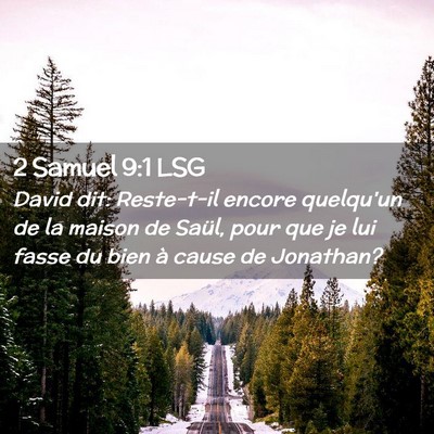 Picture 02 - 2 Samuel 9:1 LSG - David dit: Reste-t-il encore quelqu'un de la - Bible Verse Picture