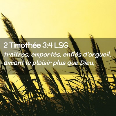 Picture 02 - 2 Timothée 3:4 LSG - traîtres, emportés, enflés d'orgueil, aimant - Bible Verse Picture