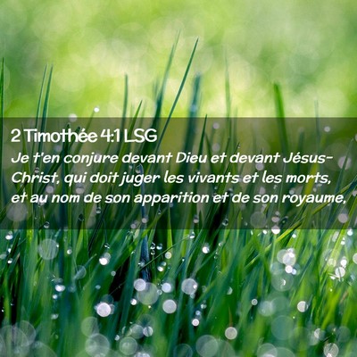 Picture 02 - 2 Timothée 4:1 LSG - Je t'en conjure devant Dieu et devant - Bible Verse Picture