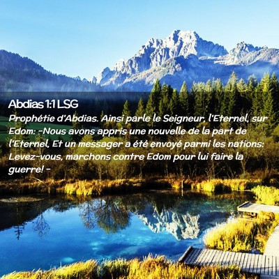 Picture 02 - Abdias 1:1 LSG - Prophétie d'Abdias. Ainsi parle le Seigneur, - Bible Verse Picture