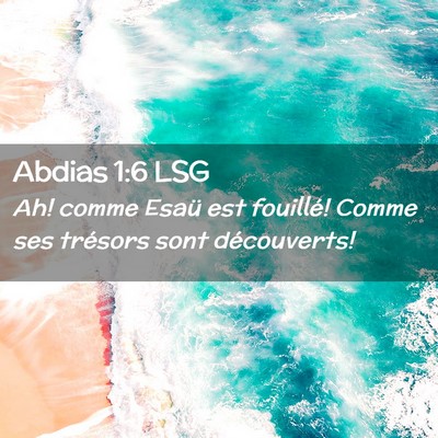 Picture 02 - Abdias 1:6 LSG - Ah! comme Esaü est fouillé! Comme ses trésors - Bible Verse Picture