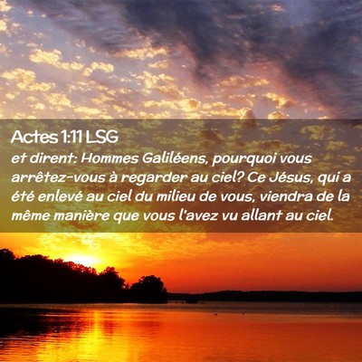 Picture 02 - Actes 1:11 LSG - et dirent: Hommes Galiléens, pourquoi vous - Bible Verse Picture
