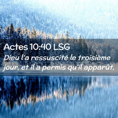 Picture 02 - Actes 10:40 LSG - Dieu l'a ressuscité le troisième jour, et il a - Bible Verse Picture
