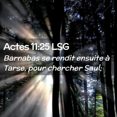 Picture 02 - Actes 11:25 LSG - Barnabas se rendit ensuite à Tarse, pour - Bible Verse Picture