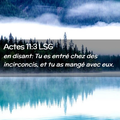 Picture 02 - Actes 11:3 LSG - en disant: Tu es entré chez des incirconcis, et - Bible Verse Picture