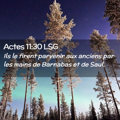 Picture 02 - Actes 11:30 LSG - Ils le firent parvenir aux anciens par les mains - Bible Verse Picture