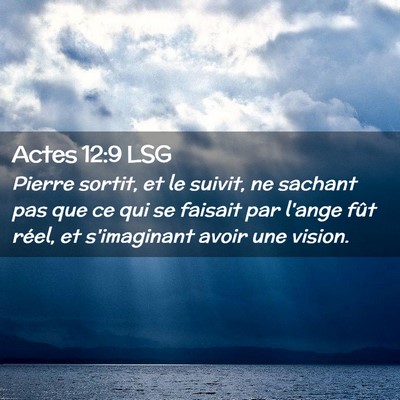 Picture 02 - Actes 12:9 LSG - Pierre sortit, et le suivit, ne sachant pas que - Bible Verse Picture