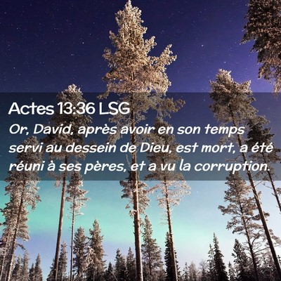 Picture 02 - Actes 13:36 LSG - Or, David, après avoir en son temps servi au - Bible Verse Picture