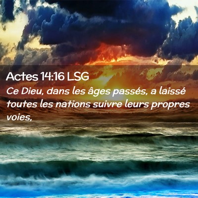 Picture 02 - Actes 14:16 LSG - Ce Dieu, dans les âges passés, a laissé toutes - Bible Verse Picture