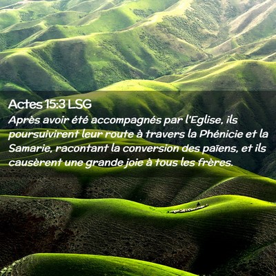 Picture 02 - Actes 15:3 LSG - Après avoir été accompagnés par l'Eglise, ils - Bible Verse Picture