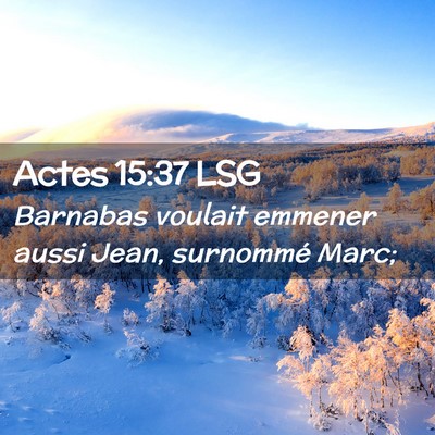 Picture 02 - Actes 15:37 LSG - Barnabas voulait emmener aussi Jean, surnommé - Bible Verse Picture