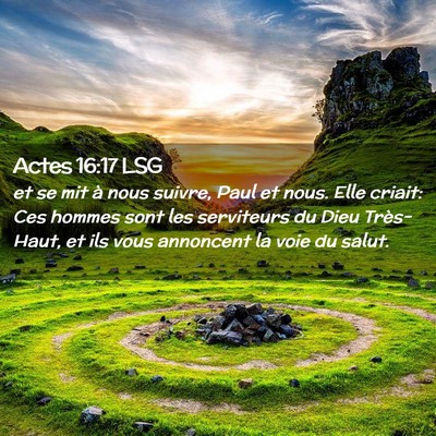 Picture 02 - Actes 16:17 LSG - et se mit à nous suivre, Paul et nous. Elle - Bible Verse Picture
