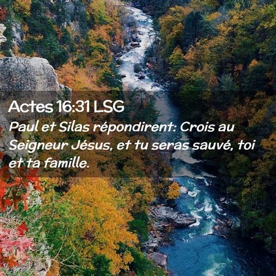 Picture 02 - Actes 16:31 LSG - Paul et Silas répondirent: Crois au Seigneur - Bible Verse Picture