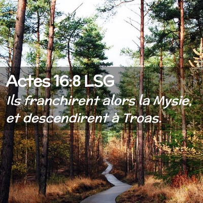 Picture 02 - Actes 16:8 LSG - Ils franchirent alors la Mysie, et descendirent - Bible Verse Picture