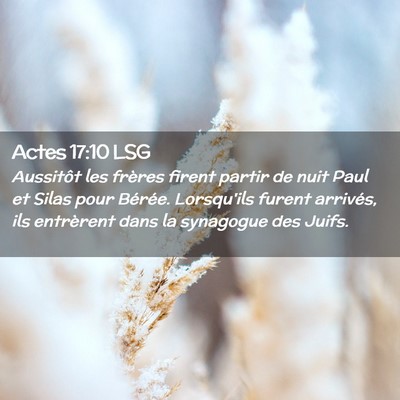 Picture 02 - Actes 17:10 LSG - Aussitôt les frères firent partir de nuit Paul - Bible Verse Picture
