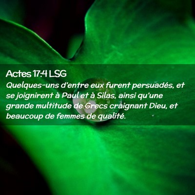 Picture 02 - Actes 17:4 LSG - Quelques-uns d'entre eux furent persuadés, et se - Bible Verse Picture