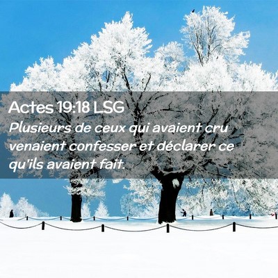 Picture 02 - Actes 19:18 LSG - Plusieurs de ceux qui avaient cru venaient - Bible Verse Picture