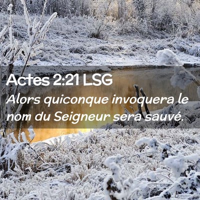 Picture 02 - Actes 2:21 LSG - Alors quiconque invoquera le nom du Seigneur sera - Bible Verse Picture