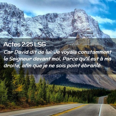 Picture 02 - Actes 2:25 LSG - Car David dit de lui: Je voyais constamment le - Bible Verse Picture