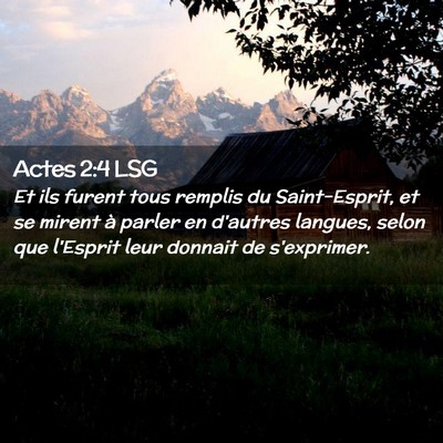 Picture 02 - Actes 2:4 LSG - Et ils furent tous remplis du Saint-Esprit, et se - Bible Verse Picture