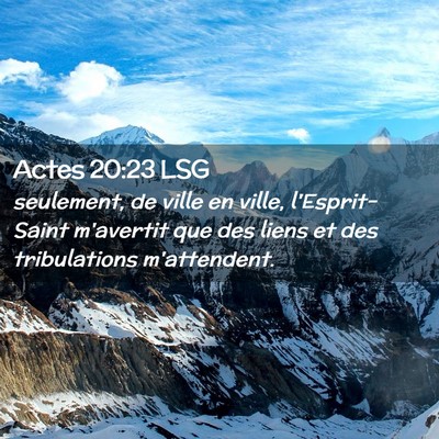 Picture 02 - Actes 20:23 LSG - seulement, de ville en ville, l'Esprit-Saint - Bible Verse Picture