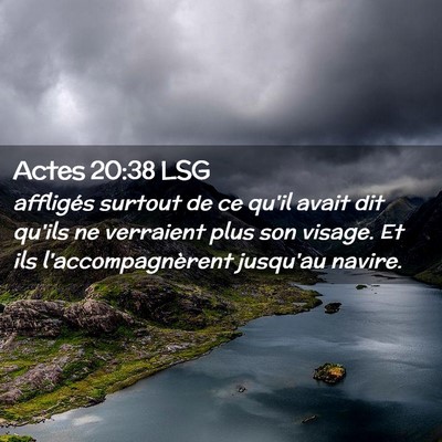 Picture 02 - Actes 20:38 LSG - affligés surtout de ce qu'il avait dit qu'ils ne - Bible Verse Picture