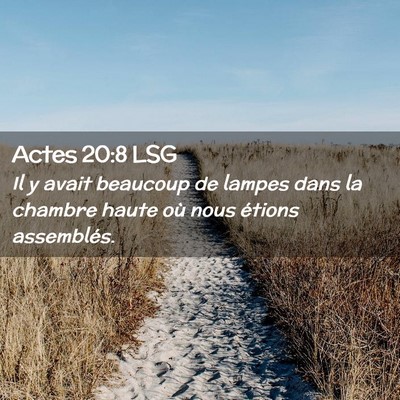 Picture 02 - Actes 20:8 LSG - Il y avait beaucoup de lampes dans la chambre - Bible Verse Picture