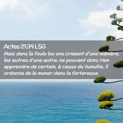 Picture 02 - Actes 21:34 LSG - Mais dans la foule les uns criaient d'une - Bible Verse Picture