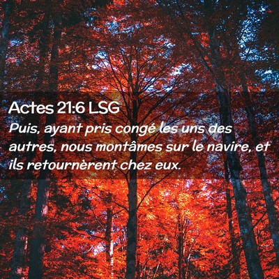Picture 02 - Actes 21:6 LSG - Puis, ayant pris congé les uns des autres, nous - Bible Verse Picture