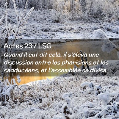 Picture 02 - Actes 23:7 LSG - Quand il eut dit cela, il s'éleva une discussion - Bible Verse Picture