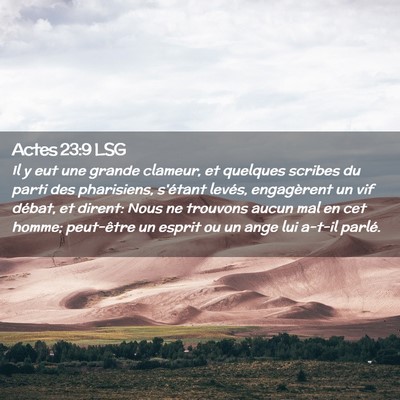 Picture 02 - Actes 23:9 LSG - Il y eut une grande clameur, et quelques scribes - Bible Verse Picture