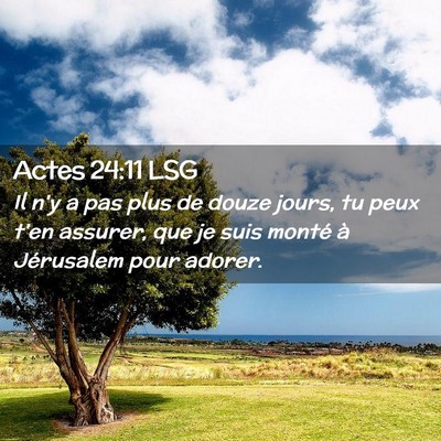 Picture 02 - Actes 24:11 LSG - Il n'y a pas plus de douze jours, tu peux t'en - Bible Verse Picture
