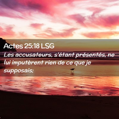 Picture 02 - Actes 25:18 LSG - Les accusateurs, s'étant présentés, ne lui - Bible Verse Picture
